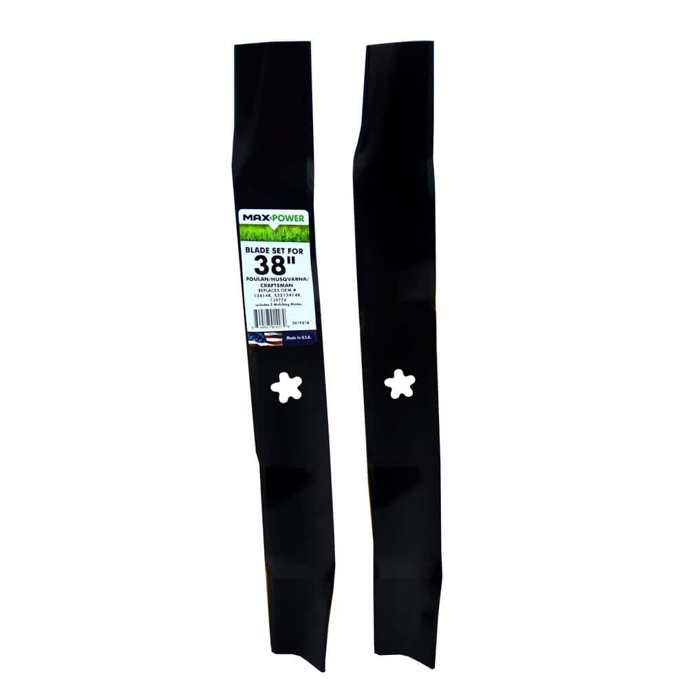 2 Blade Mulching Set for Many 38 in. Cut Craftsman, Husqvarna, Poulan Mowers Replaces OEM # 532134148 price history on PriceWatchPro