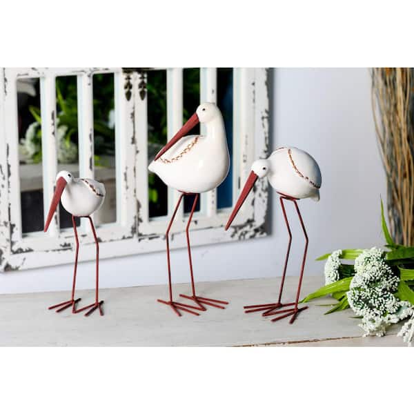 White Ceramic Bird Sculpture (Set of 3)
