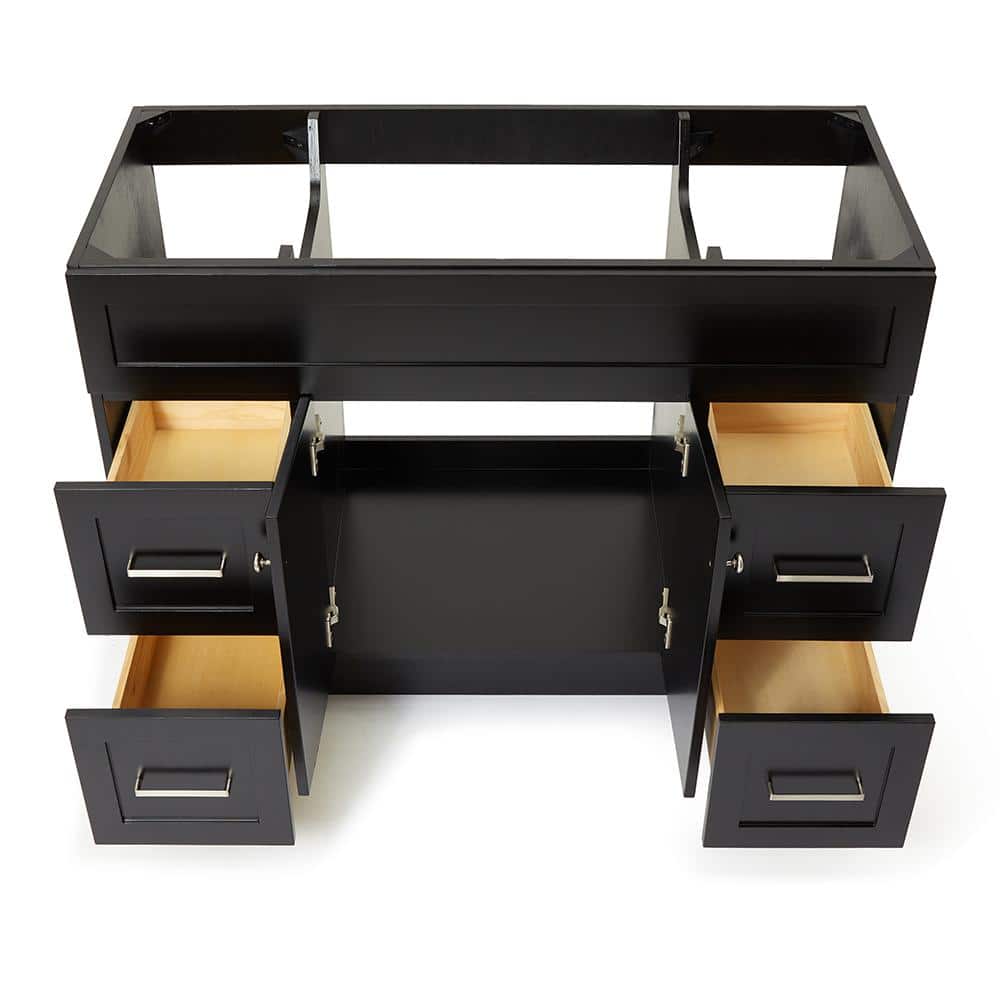 Hamlet 48" Black Solid Wood Freestanding Vanity Cabinet