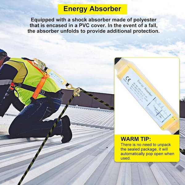 Vertical Lifeline Assembly 100 ft. Polyester Roofing Rope with
