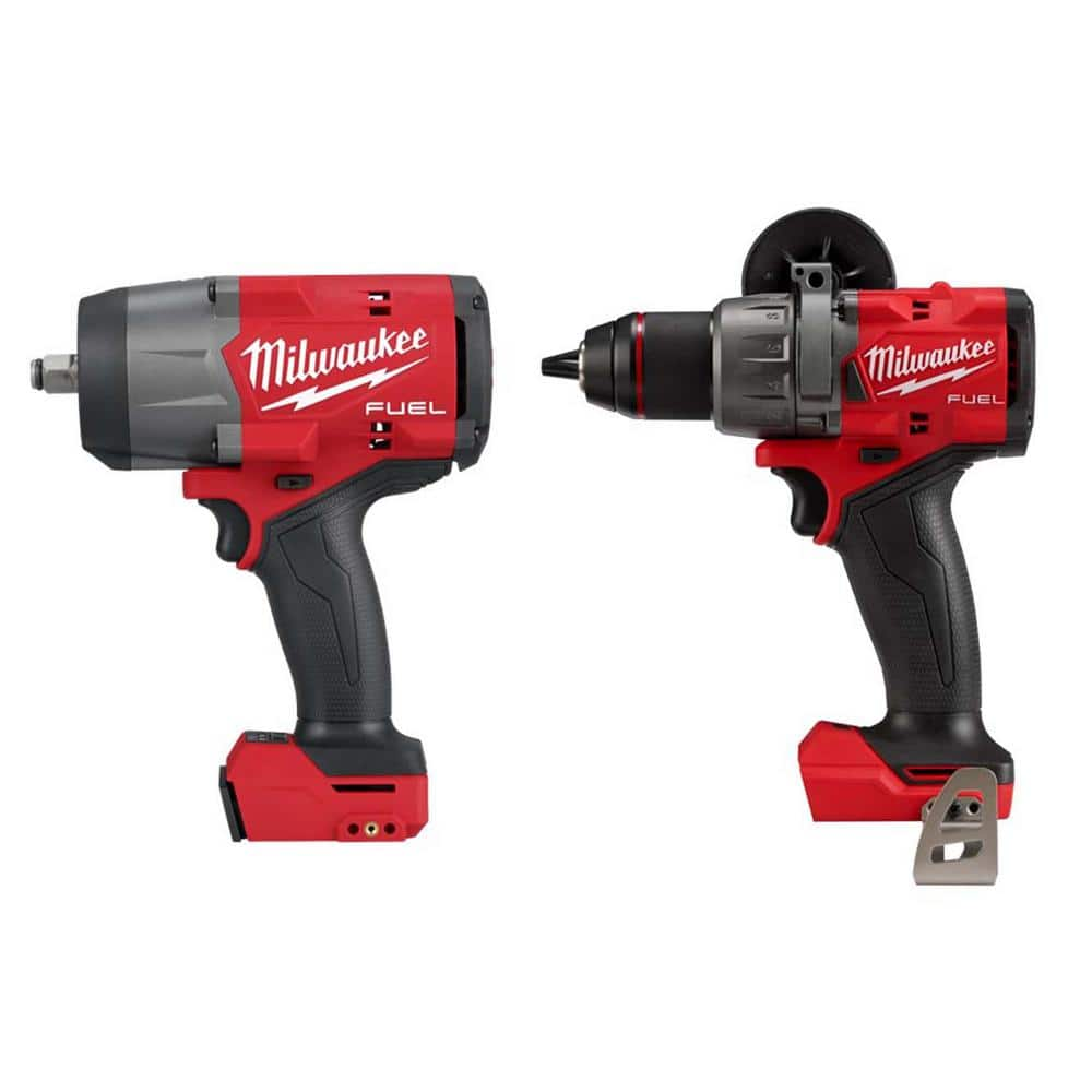 M18 FUEL 18-Volt Lithium-Ion Brushless Cordless 1/2 in. Impact Wrench with Friction Ring and FUEL Hammer Drill/Driver -  Milwaukee, 2967-20-2904-20