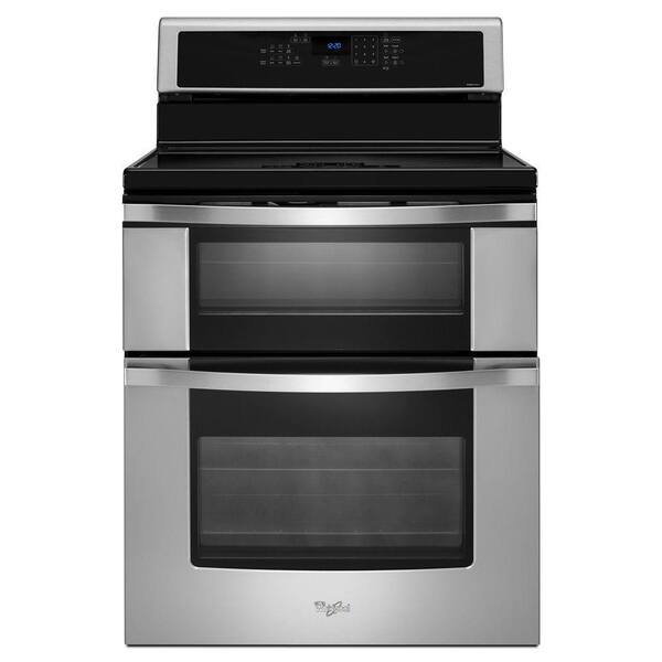 Whirlpool 6.7 cu. ft. Double Oven Electric Induction Range with Self-Cleaning Convection Oven in Stainless Steel