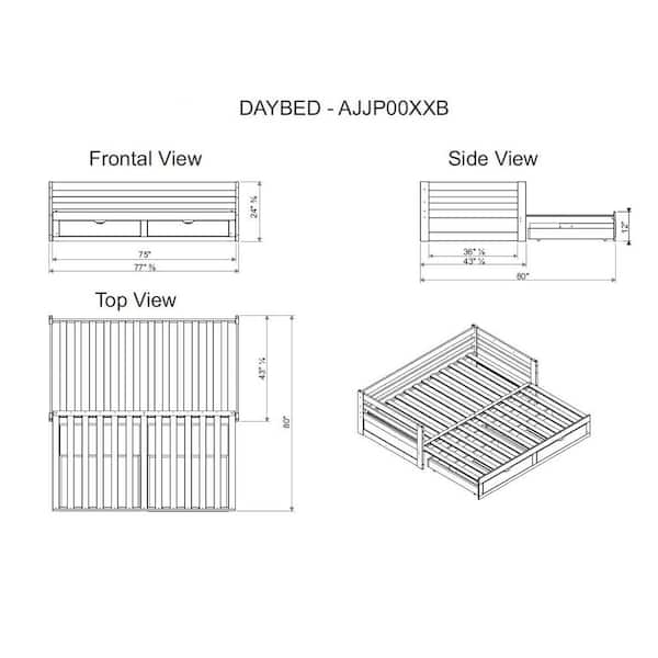 Alaterre Furniture Jasper Dove Gray Twin to King Extending Day Bed