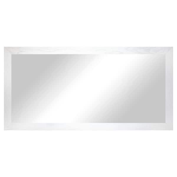 Rayne Mirrors 3 in. White Frame (60 in. W x 33 in. H) Oak Hardwood Rectangle Wall Mirror