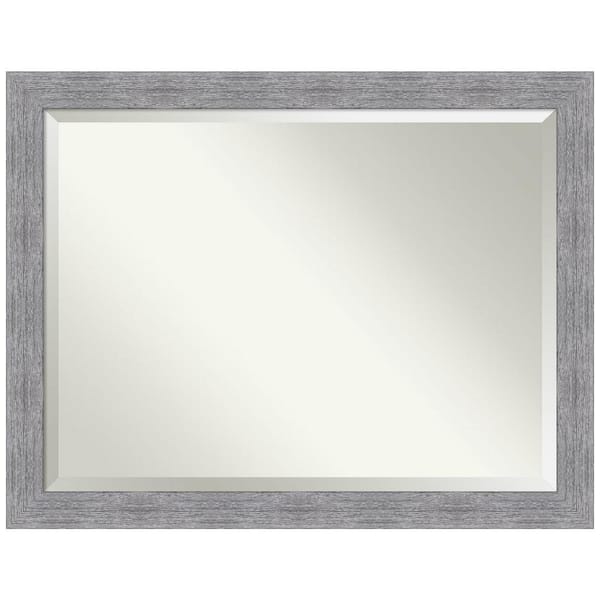 Amanti Art Bark Rustic Grey 45 in. H x 35 in. W Framed Wall Mirror