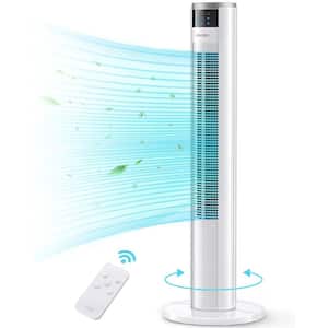36 in. 3 fan speeds Tower Fan in White with Remote Control and 7-Hour Timer for Home, Office