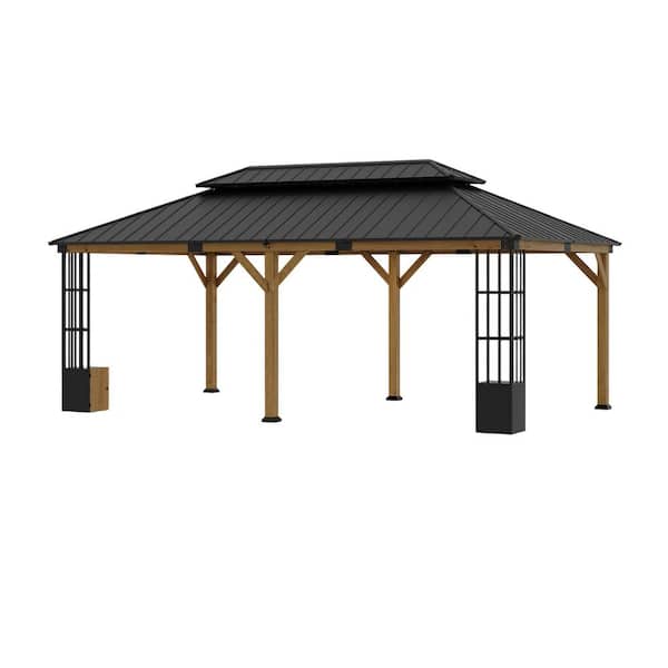 Gardenbee 12 ft. x 14 ft. Aluminum Outdoor Gazebo with Double