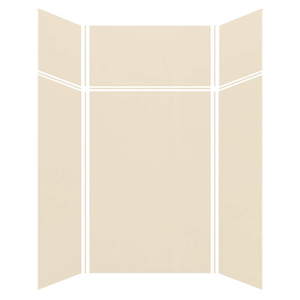 Expressions 48 in. x 48 in. x 96 in. 4-Piece Easy Up Adhesive Alcove Shower Wall Surround in Bisque price history on PriceWatchPro