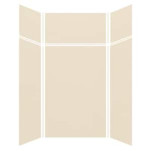 Expressions 48 in. x 48 in. x 96 in. 4-Piece Easy Up Adhesive Alcove Shower Wall Surround in Bisque