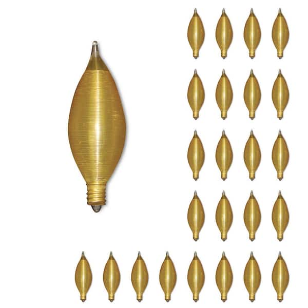 25-Watt C11 (E12) Candelabra Screw Base, Dimmable Amber Finish Incandescent Light Bulb (25-Pack)