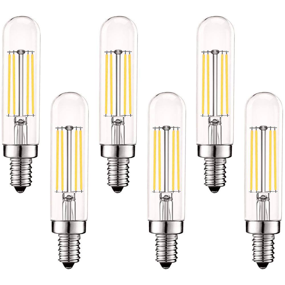 LUXRITE 60-Watt Equivalent T6 T6.5 Dimmable Edison LED Light Bulbs 5 ...