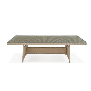 Canaan Beige 33 in. L All-Weather Wicker Outdoor Coffee Table