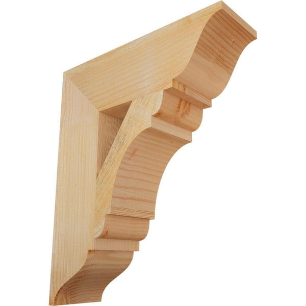 Ekena Millwork 6 in. x 24 in. x 20 in. Douglas Fir Olympic Traditional Rough Sawn Bracket