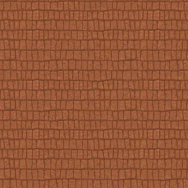 The Wallpaper Company 8 in. x 10 in. Bourbon Crocodile Leather Wallpaper Sample