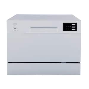 24 in. Silver Digital Portable 120-volt Dishwasher with 6-Cycles with 6-Place Settings Capacity