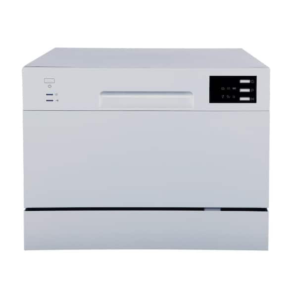 SPT 24 in. Silver Digital Portable 120-volt Dishwasher with 6-Cycles with 6-Place Settings Capacity