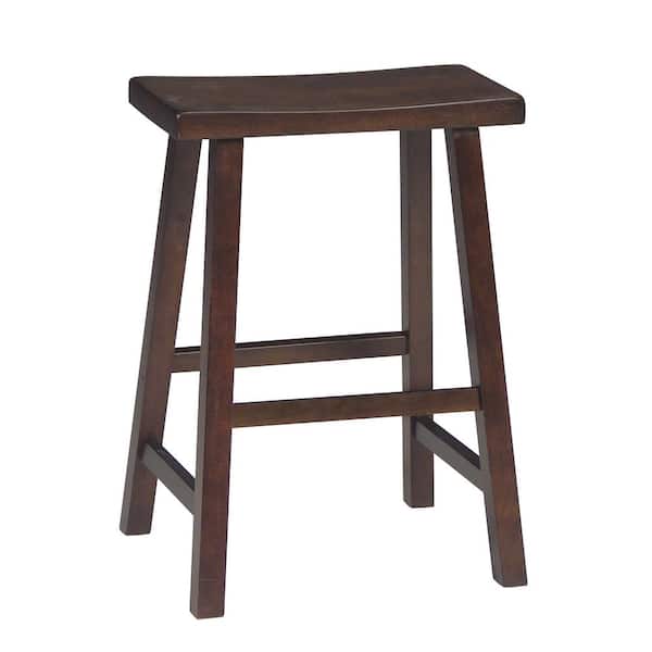 International Concepts 24 in. Walnut Wood Bar Stool