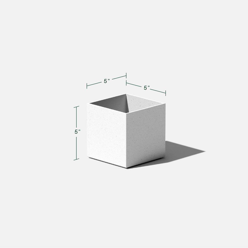 Compact 5'' Geo Cube Planter in Black and White, UV-Resistant