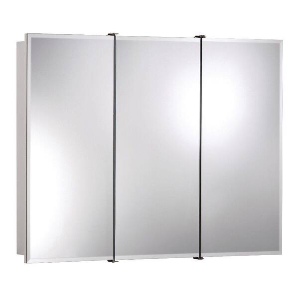 JENSEN Ashland 36 in. x 28 in. x 4-3/4 in. Frameless Surface-Mount Bathroom Medicine Cabinet with Beveled Mirror