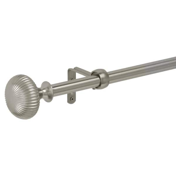 66 in.-120 in. Adjustable 3/4 in. Curtain Rod Kit in Nickel with Bud Finial
