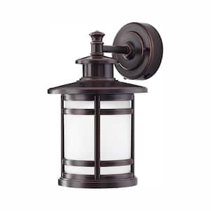 Oil-Rubbed Bronze Motion Sensor Outdoor Integrated LED Wall Lantern Sconce