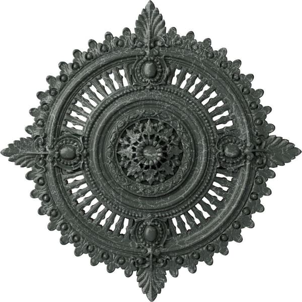 Ekena Millwork 4" x 29-1/8" x 29-1/8" Polyurethane Haylynn Ceiling Medallion, Athenian Green Crackle