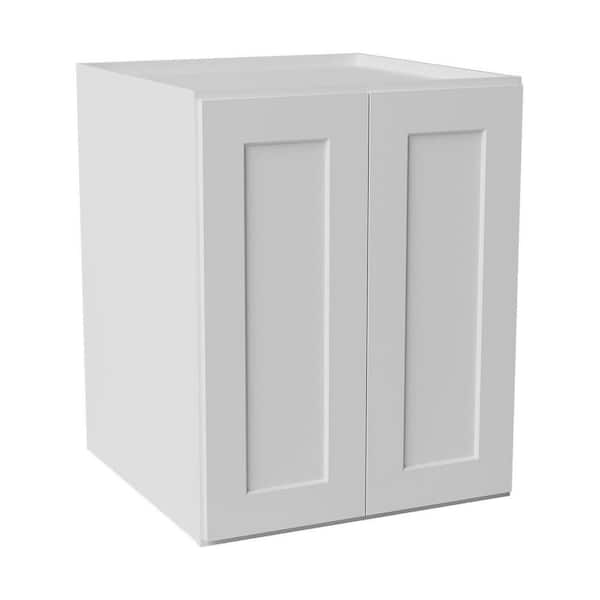 24 in. W x 24 in. D x 30 in. H Ready to Assemble Solid Wood Shaker Pantry Kitchen Cabinet in White