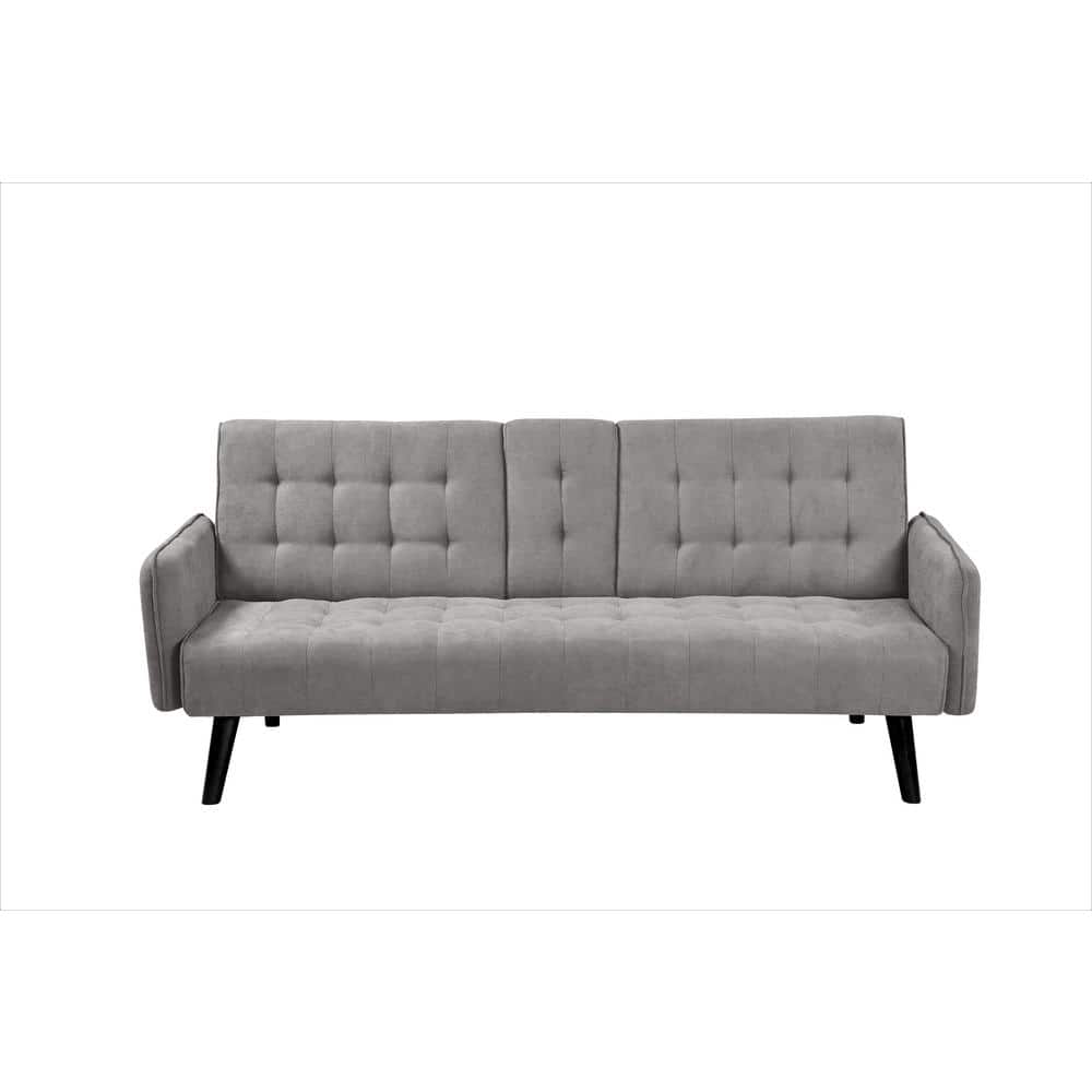 US Pride Furniture Payne 72 in. Gray Fabric 2-Seater Twin Sleeper Convertible Sofa Bed with Tapered Legs, Grey -  SB9053
