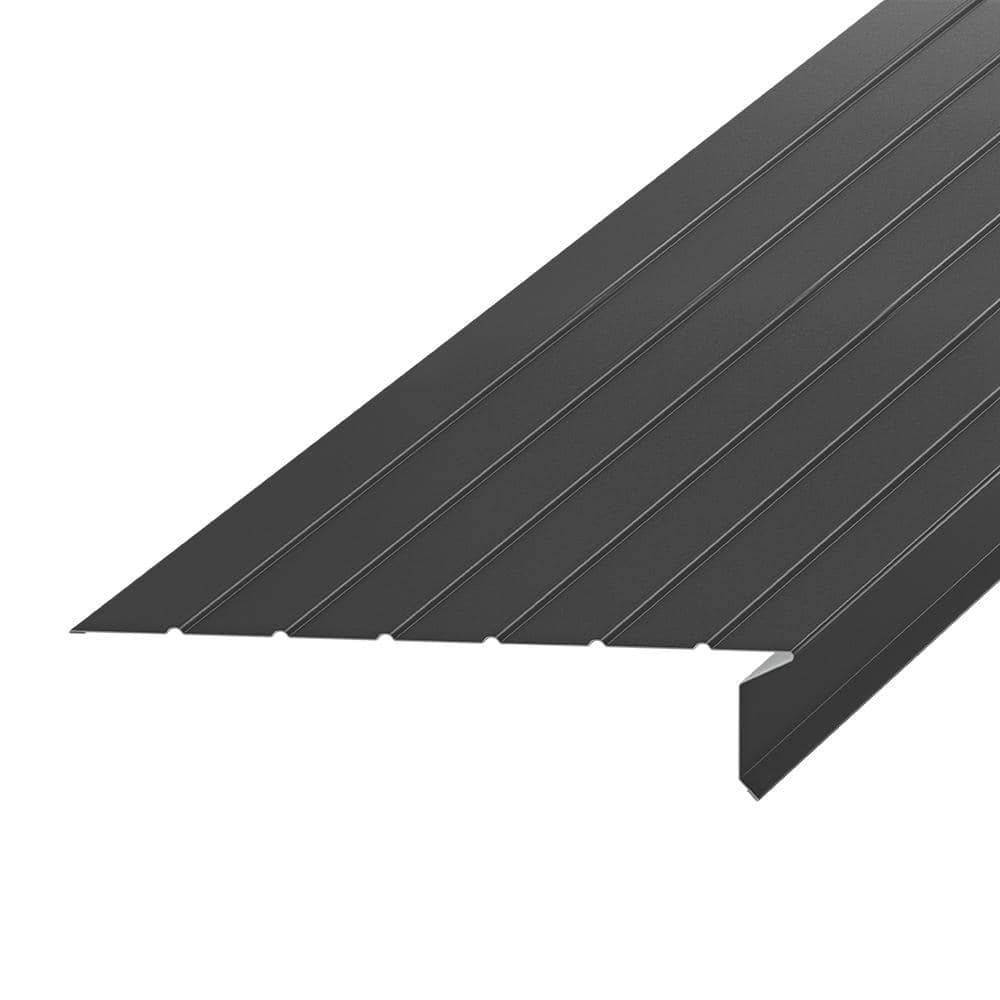 Amerimax Home Products F8 Open Face x 10 ft. Black Aluminum Hemmed Drip