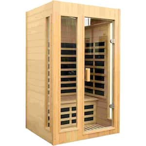 Moray 1-2-Person Indoor Hemlock Infrared Sauna with 5 Far-Infrared Carbon Crystal Heaters and Bluetooth Speakers