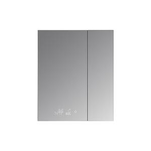 Savera 30 in. W x 36 in. H Black Aluminum Recessed or Surface Mount LED Medicine Cabinet with Mirror and Defogger