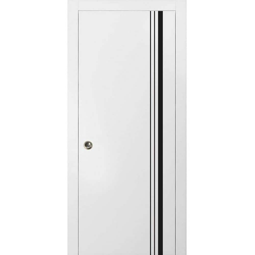 Assemble Required 28 in. x 84 in. 1-Panel White Finished Solid Wood with Honeycomb Sliding Door with Hardware price history on PriceWatchPro