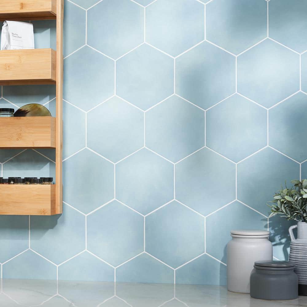Turquoise Hexagonal Matte Porcelain Floor and Wall Tile