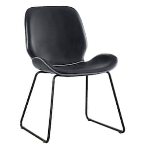 Pageland Black Faux Leather Upholstered Accent Chair