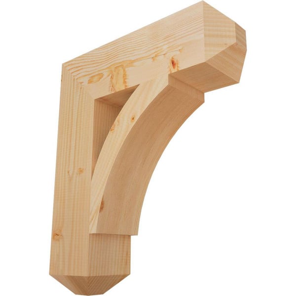 Ekena Millwork 5.5 in. x 26 in. x 22 in. Douglas Fir Thorton Craftsman Smooth Bracket