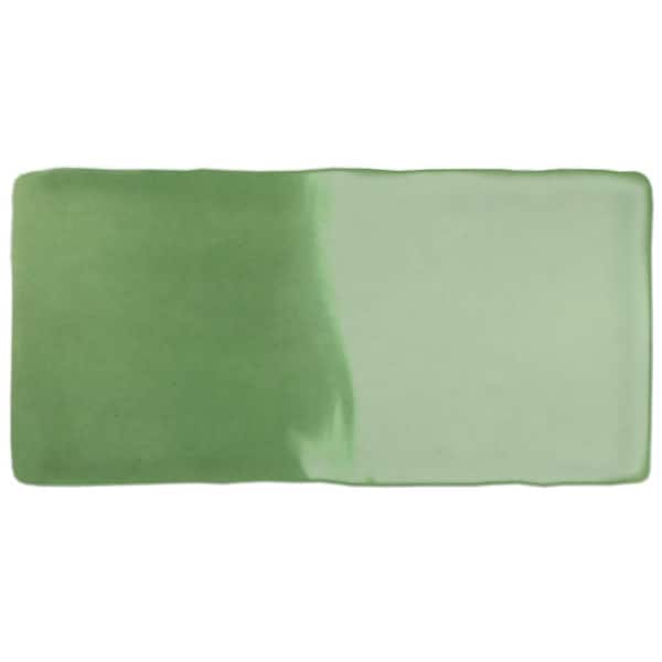 Merola Tile Viva Aloe 3 in. x 6 in. Ceramic Wall Take Home Tile Sample