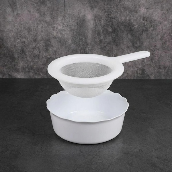 Ultra Fine Food Grade Nylon Mesh Strainer Plastic Sieve with Handle for Cooking Cheese Milk Juice 2-Piece
