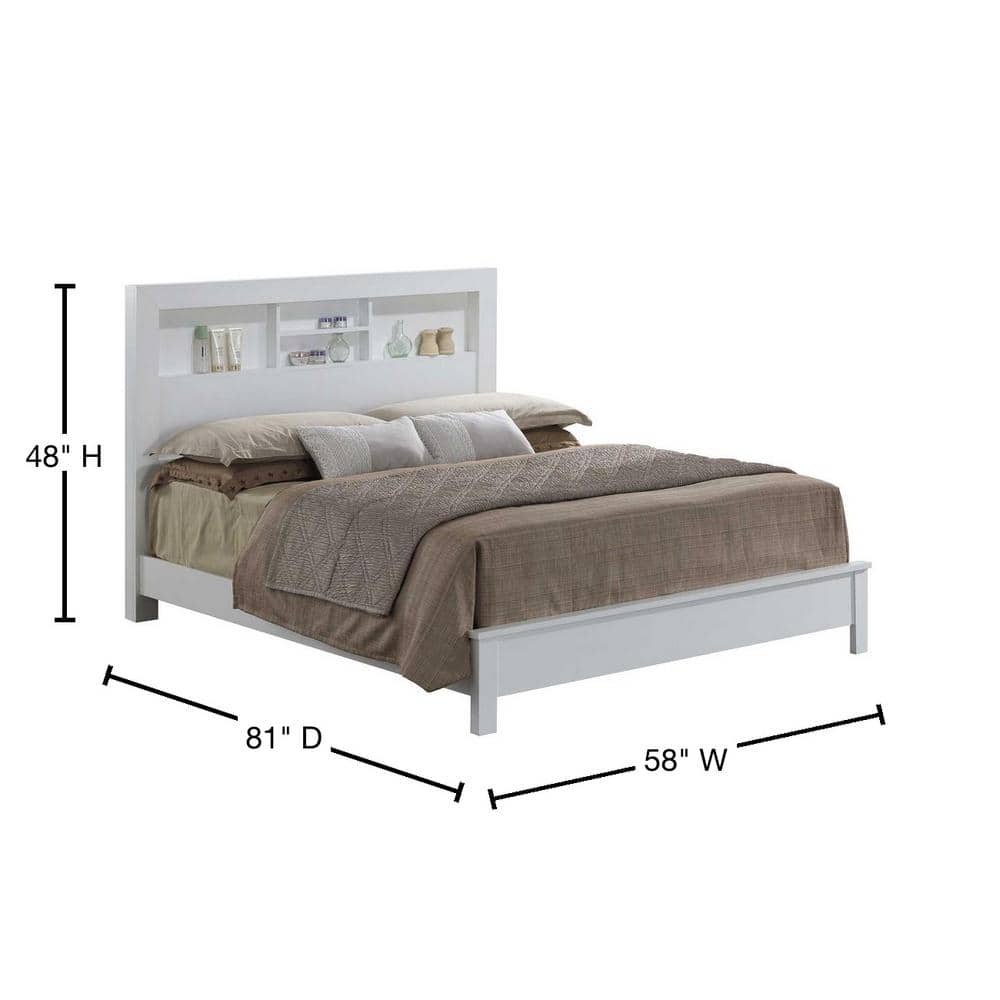 Burlington Classic Full/Double White Wood Upholstered Storage Bed