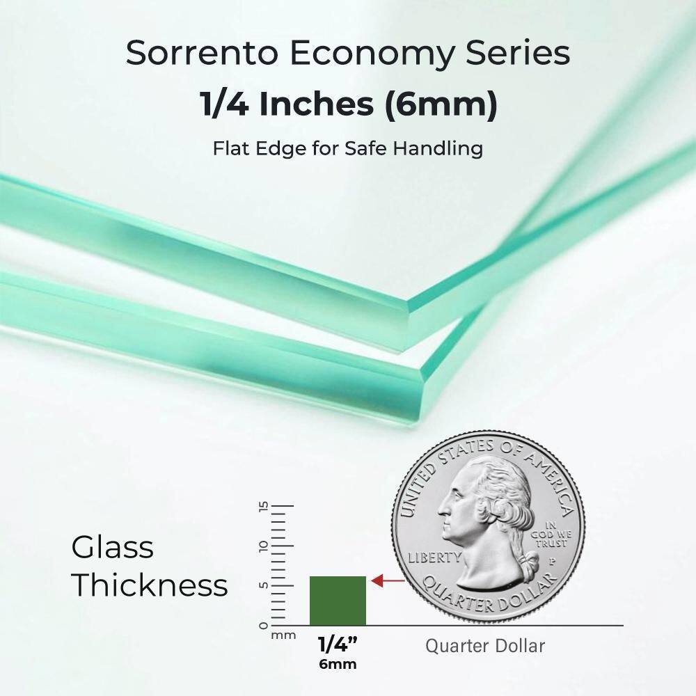 60" Chrome Semi-Frameless Clear Glass Sliding Shower Door
