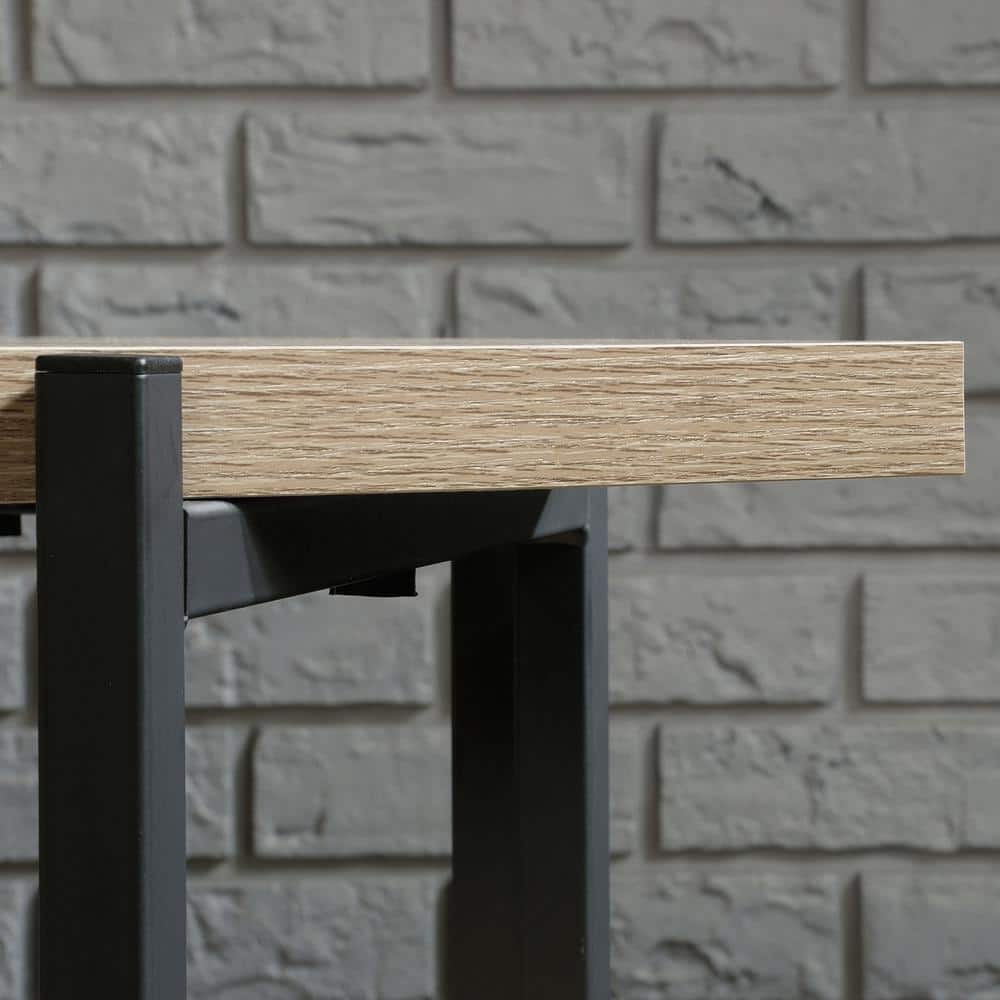 Charter Oak Powder-Coated Metal TV Stand with Shelves