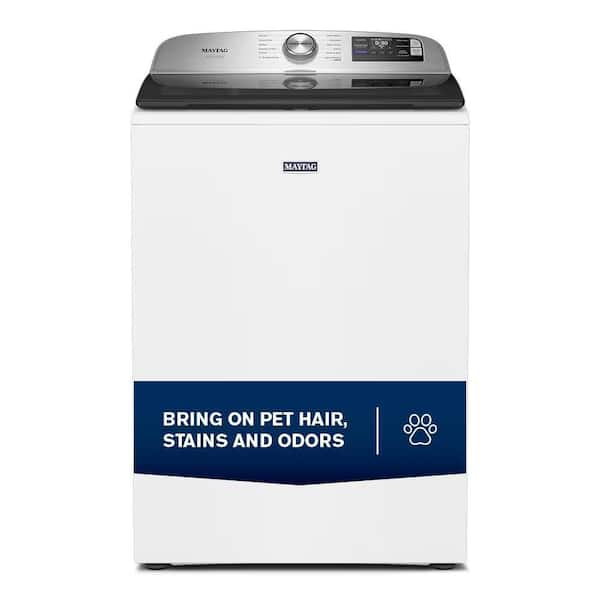 5.2 cu. ft. Pet Pro Top Load Washer in White with Agitator, Extra Power and Sanitize Cycle with Oxi