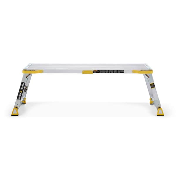 Gorilla Ladders - 4.6 ft. x 2.5 ft. Aluminum Heavy-Duty PRO, 2 in. Slim-Fold Work Platform, 4-Adjustable Heights, 375 lbs. Load Capacity