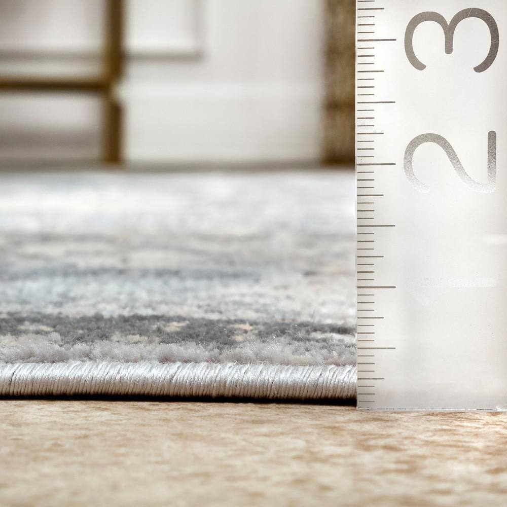 Gray Abstract Synthetic Easy Care 3' x 5' Area Rug