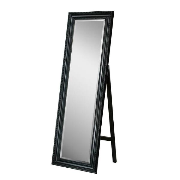 Deco Mirror 18 in. x 64 in. Carousel Floor Mirror in Black