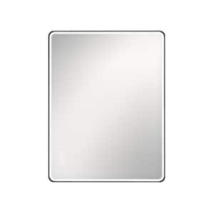36 in. W x 28 in. H Rectangular Framed Polished Wall Bathroom Vanity Mirror in Black