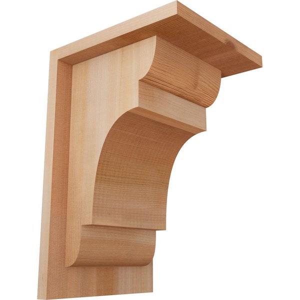 Ekena Millwork 7-1/2 in. x 8 in. x 12 in. Western Red Cedar New Brighton Smooth Corbel with Backplate