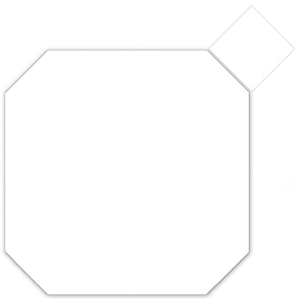 Merola Tile Monocolor Octagon Alaska with Taco Alaska 12 in. x 12 in. Ceramic Floor and Wall Take Home Tile Sample