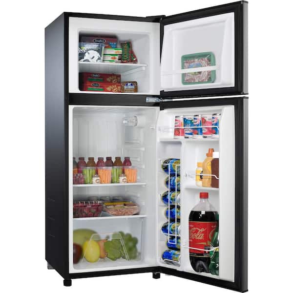 Whirlpool 4.6 Cu. Ft. Mini Refrigerator with Dual Door True Freezer in  Stainless Look WHR46TS1E - The Home Depot