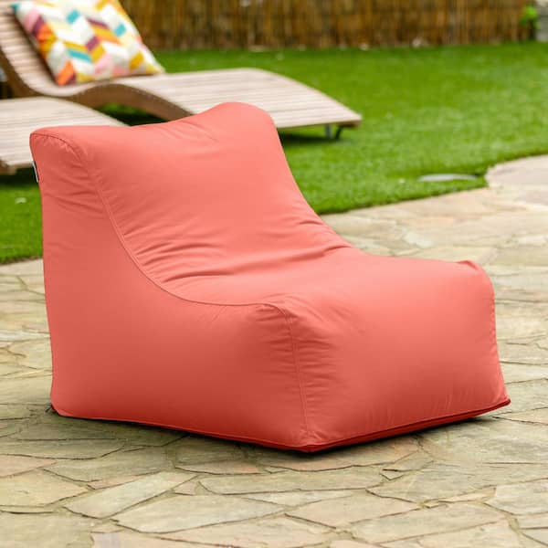 Ponce Outdoor Bean Bag Chair-Weather Resistant Patio and Poolside Lounge Seating, Flamingo