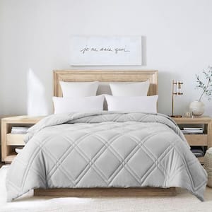 Double Diamond All Season Grey Twin Down Alternative Comforter